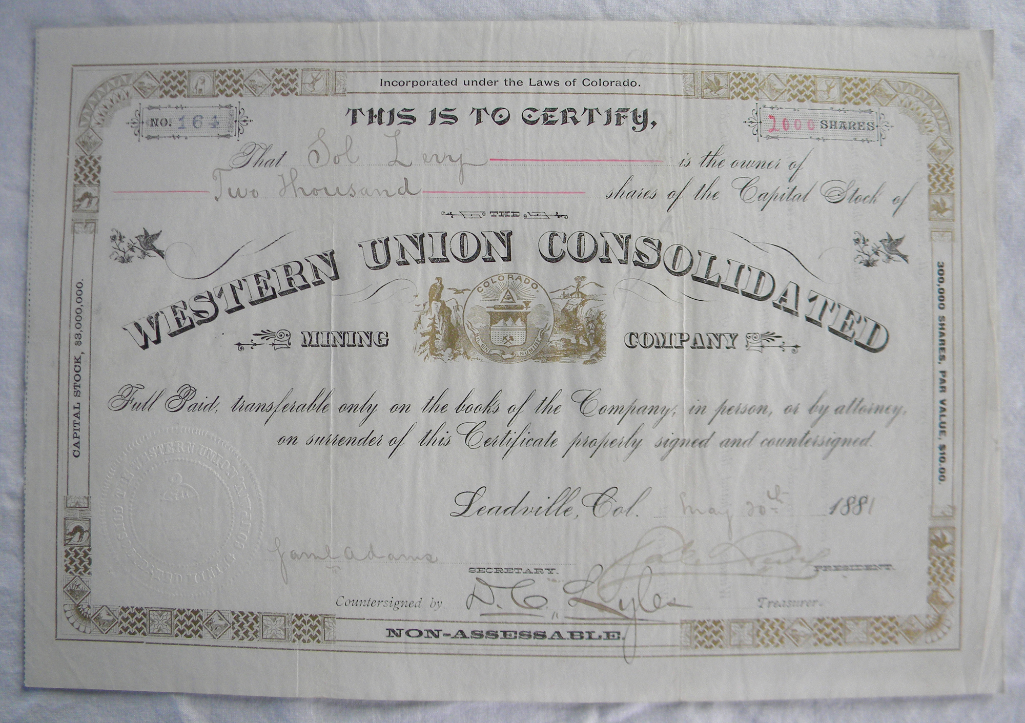 Stock Certificate