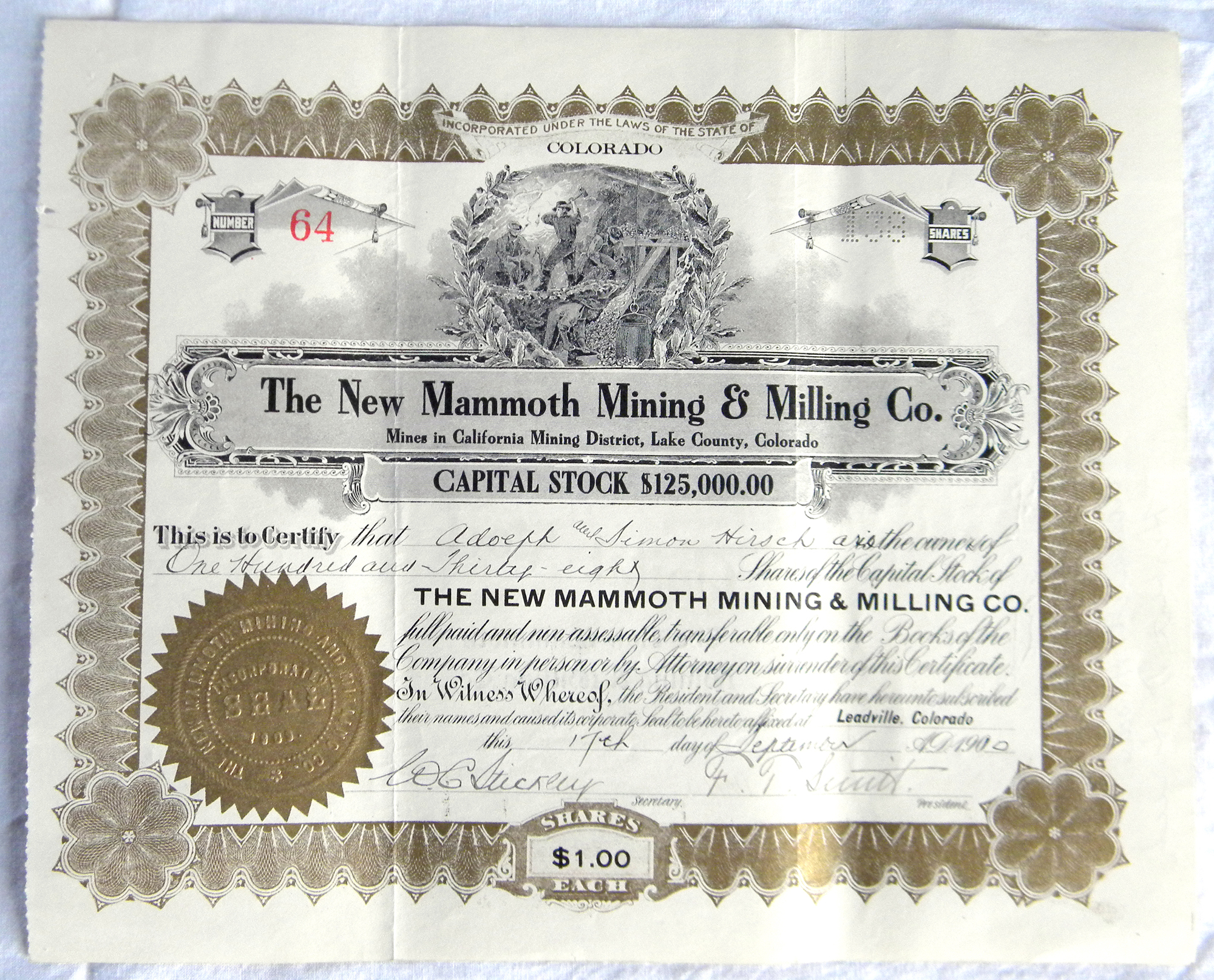 Stock Certificate