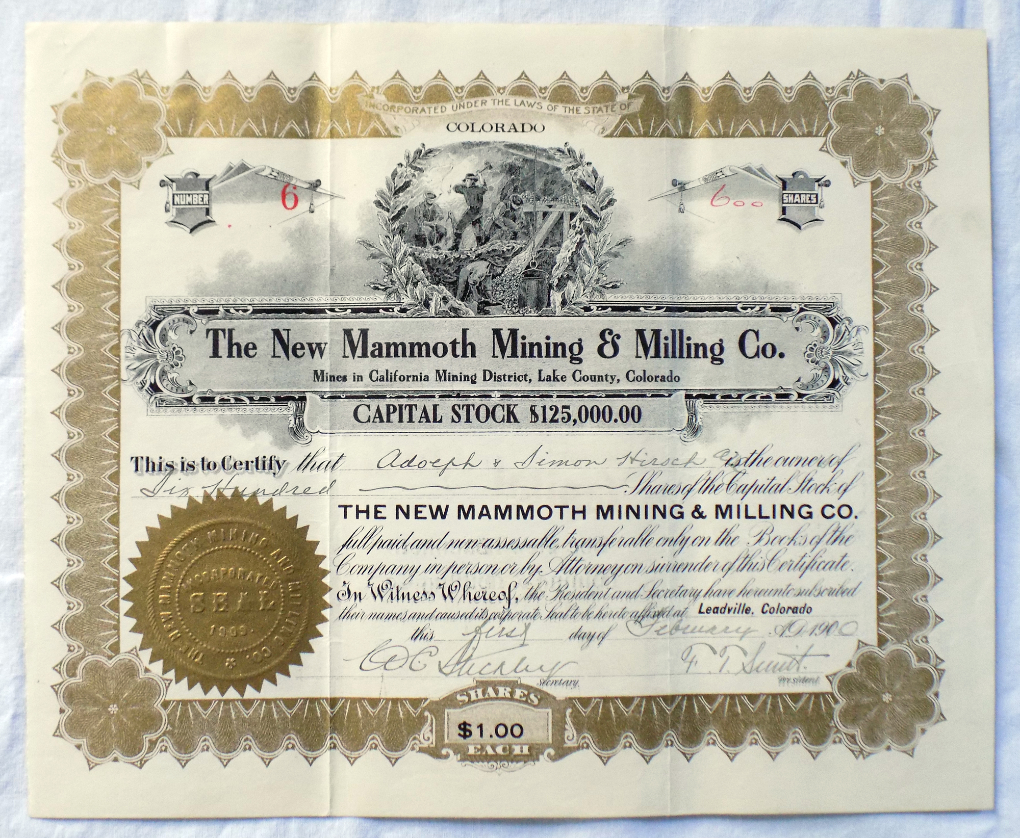 Stock Certificate