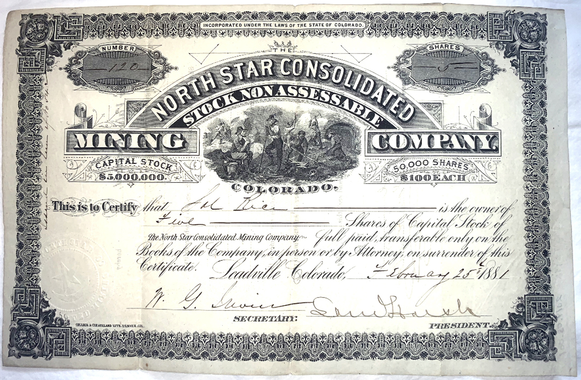 Stock Certificate