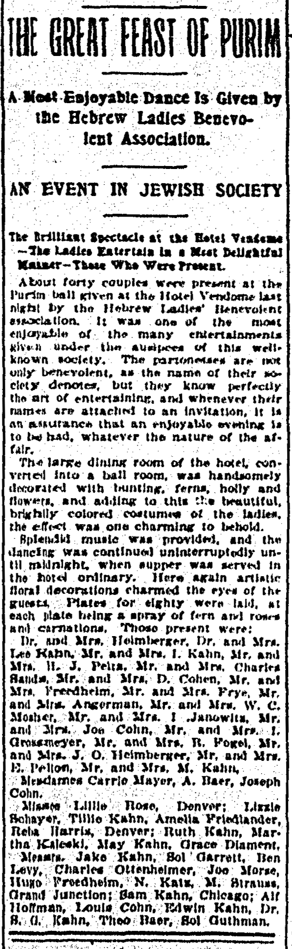 Leadville Evening Chronicle. Friday, February 28, 1896.