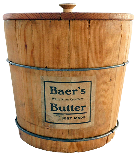 Advert in The Meeker Herald on New Year’s Day of 1921 shows “Baer’s White River Creamery Butter”.