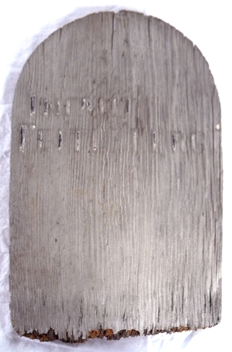 Original wood marker for “Infant Feitleberg”