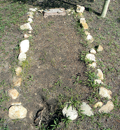 Grave plot with marker for Samuel Friedman in the Hebrew Cemetery, Leadville, Colorado.