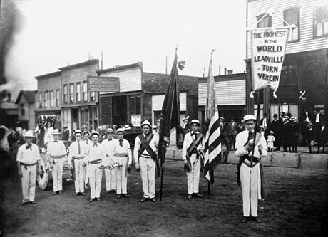 While this photo was taken in 1915, this is likely similar in appearance to the Leadville Turnverein in the late 1890s when sons Sam and Jake were active members. 