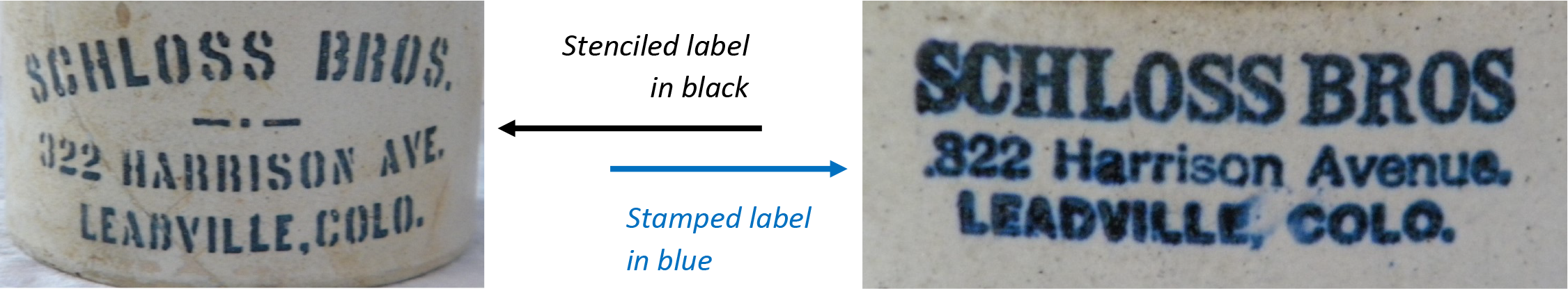 This graphic shows the difference between labeling that was stenciled versus stamped.