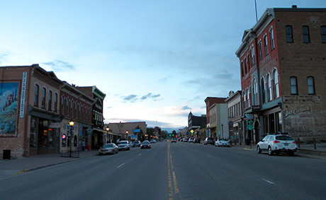 Harrison Avenue looking North from 3rd Street at sunset.