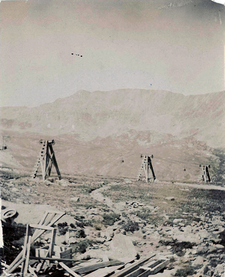 Remnants of one of the Hill Top tramways which transported ore to the mill located at or near the town of Leavick.