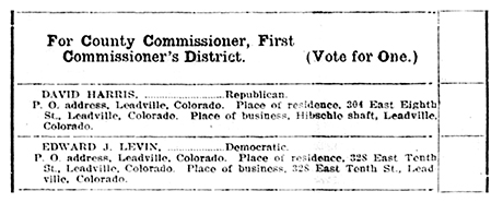 These were the two candidates for the “County Commissioner, First Commissioner’s District” on the Official List of Nominations.