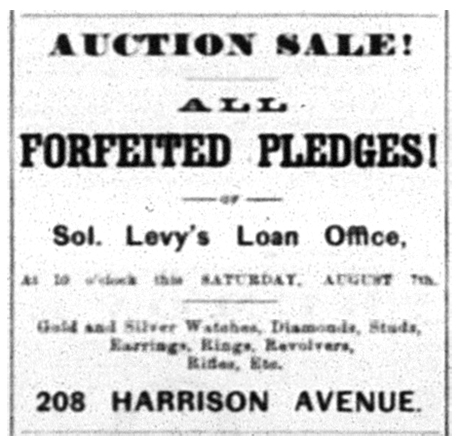 Auction Sale. (Leadville, CO: Leadville Daily Herald). Saturday, August 7, 1880. Page 1.
