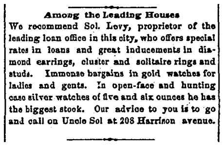 Among the Leading Houses. (Leadville, CO: Leadville Daily Herald). Wednesday, November 3, 1880. Page 4.
