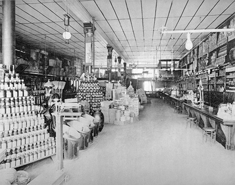 Interior view of Wolfe Londoner’s Grocery Store located at 16th Street and Arapahoe Street in Denver, Colorado. 