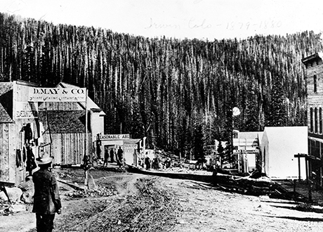 The D. May & Company storefront in Irwin, Colorado, circa 1880.  