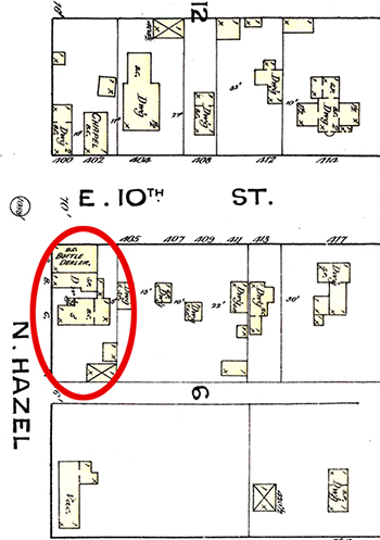 The Mooney family residence and store at East 10th Street.