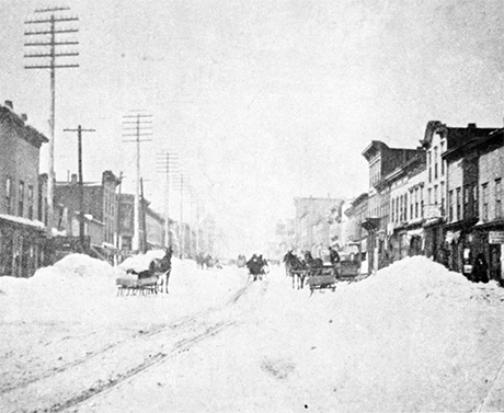 Lower Harrison Avenue in late 1898 after several snowstorms buried Leadville.