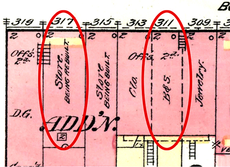 The two storefronts where Herman lived and worked during his time in Leadville between 1880 and 1888.