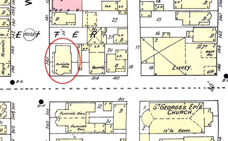 The Sandusky household was located at 145 West 5th Street. This house is still standing and occupied in 2022.