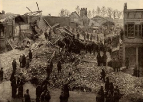 Downtown Louisville, Kentucky on the morning of March 28, 1890 after the devastating cyclone tore through the city.