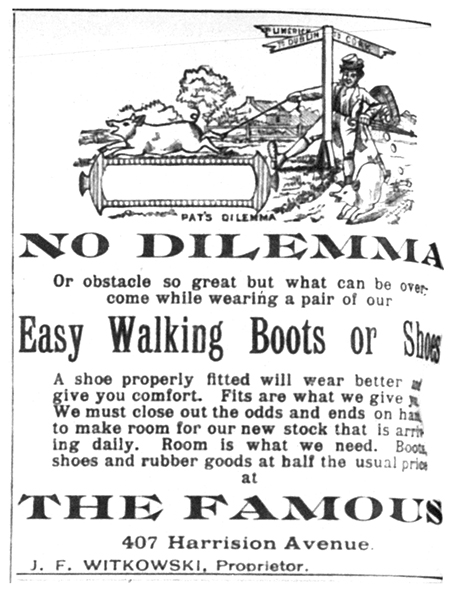 An advertisement for Julius’s store.