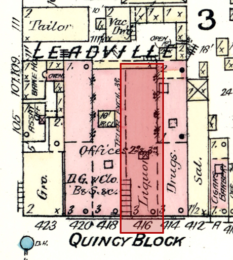 Location of the Wolf & Schayer store in the Quincy Block at 416 Harrison Avenue.