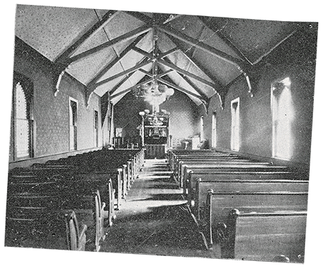 This black and white photograph of the synagogue’s interior, published in 1895, was vital to authentically restoring the interior. Even with its halftone pattern, enough information was extractable to determine restoration elements.