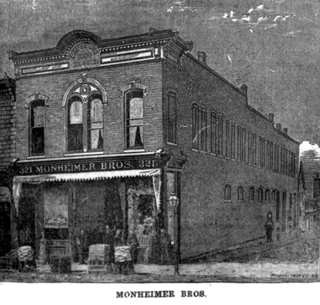 Monheimer Brothers store at 321 Harrison Avenue.