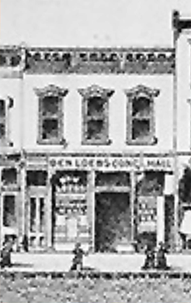 Drawing of the front of Ben Loeb's Concert Hall.